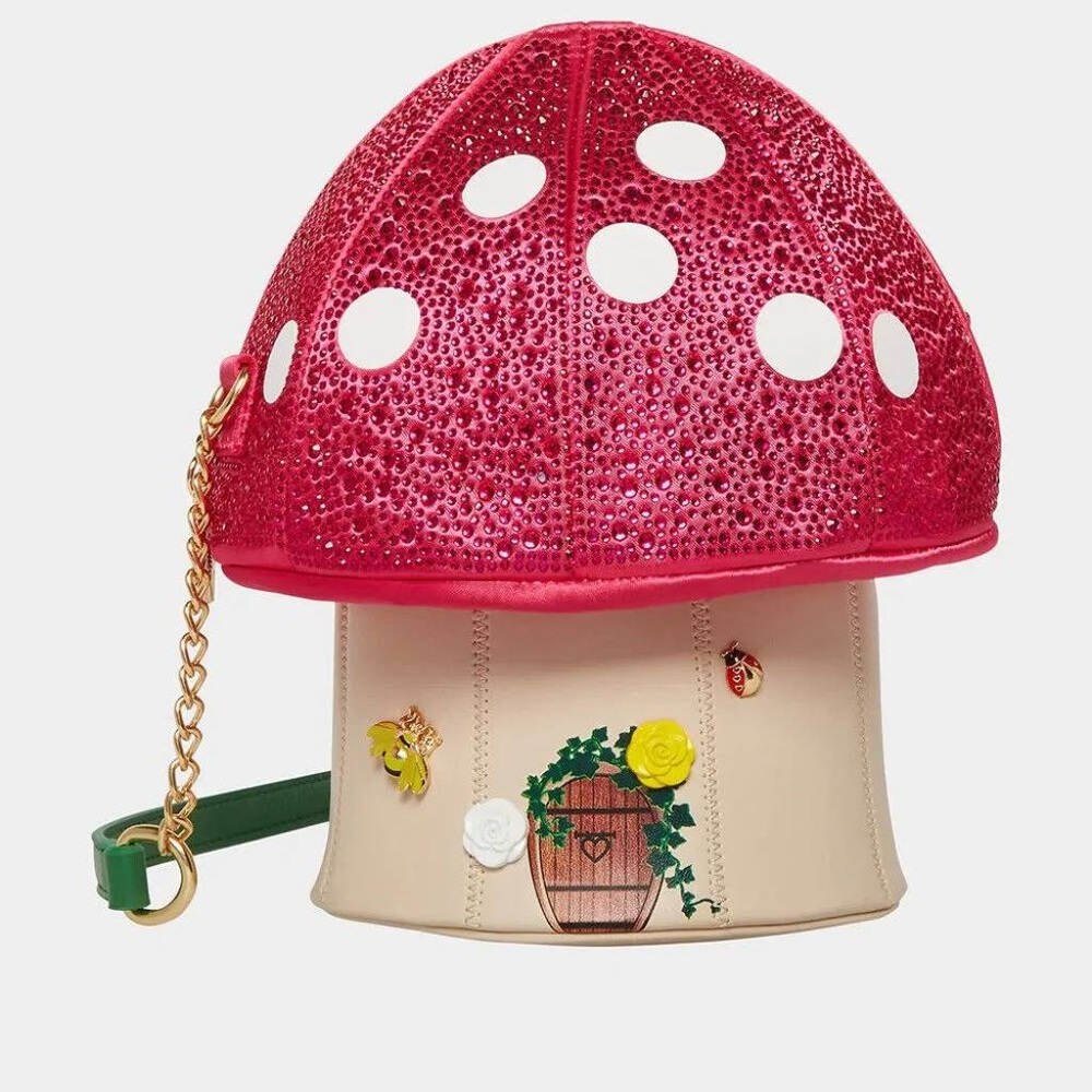 NEW Betsey Johnson KITSCH LOVE YOU SO MUSH Mushroom CROSSBODY MULTI Bag - Picture 4 of 11